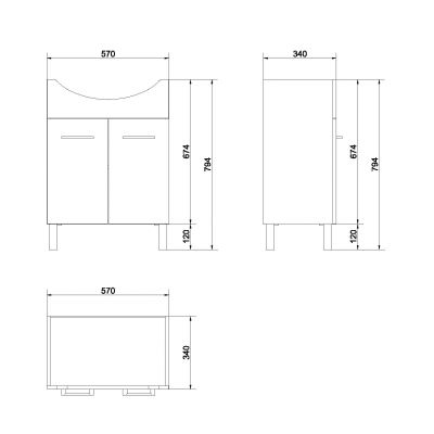 Cersanit Olivia szafka 60 cm podumywalkowa stojąca biała S543-004-DSM