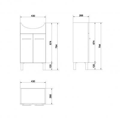 Cersanit Olivia szafka 50 cm podumywalkowa stojąca biała S543-005-DSM