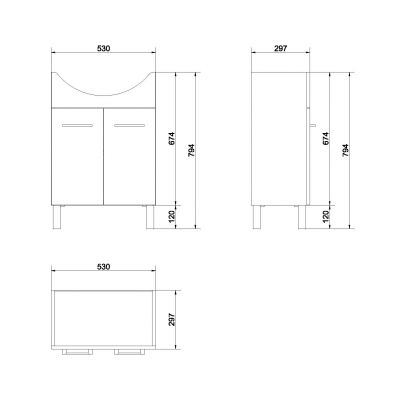 Cersanit Olivia szafka 60 cm podumywalkowa stojąca biała S543-006-DSM