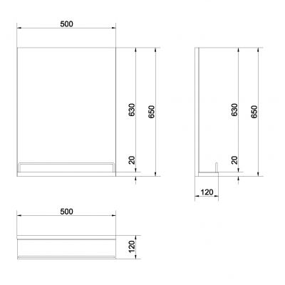 Cersanit Smart lustro z półką 50x65 cm jasny jesion S568-003