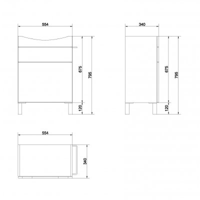 Cersanit Smart szafka 60 cm podumywalkowa wisząca biała S568-012