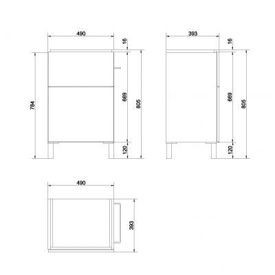 Cersanit Smart szafka 50 cm podumywalkowa wisząca biały/jesion S568-016
