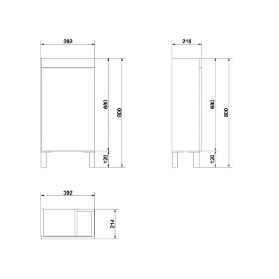 Cersanit Smart Slim szafka 40 cm podumywalkowa wisząca biały/jesion S568-022
