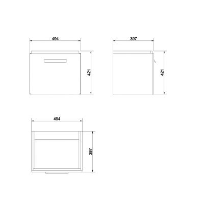 Cersanit Xantia Red szafka 50 cm podumywalkowa wisząca bordowa S570-001