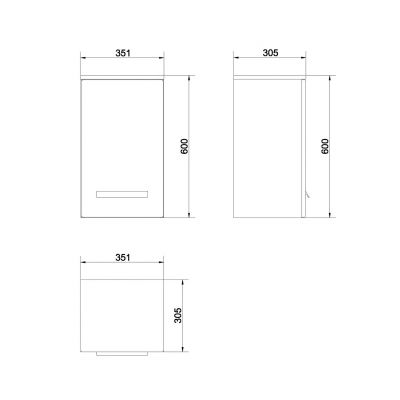 Cersanit Xantia Red szafka wisząca bordowa S570-005
