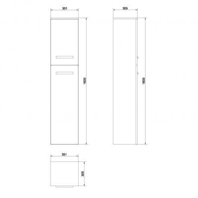 Cersanit Xantia Red szafka boczna 160 cm słupek wiszący bordowy S570-006
