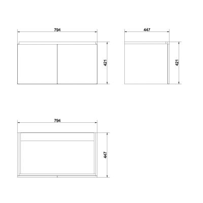 Cersanit Colour szafka 80 cm podumywalkowa wisząca biała S571-022