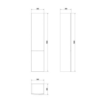 Cersanit Easy szafka boczna słupek 160 cm wiszący biały S573-012