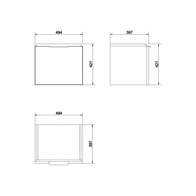 Cersanit Stillo szafka 50 cm podumywalkowa wisząca szaro/biała S575-002