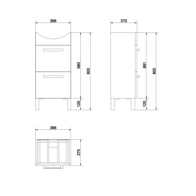Cersanit Melar szafka 40 cm podumywalkowa wisząca biała S614-001