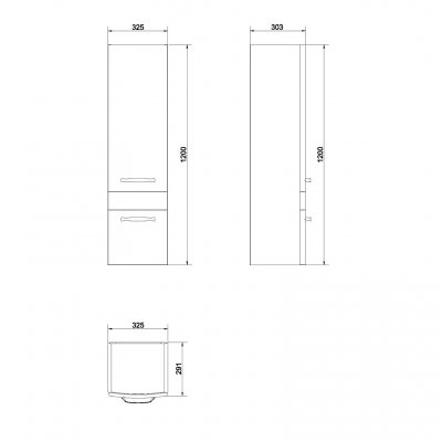 Cersanit Pure szafka boczna słupek 120 cm wiszący biały S910-002