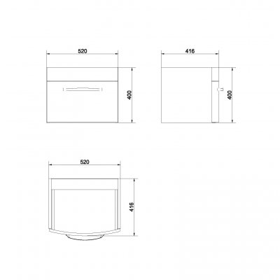 Cersanit Pure szafka 60 cm podumywalkowa wisząca biała S910-005