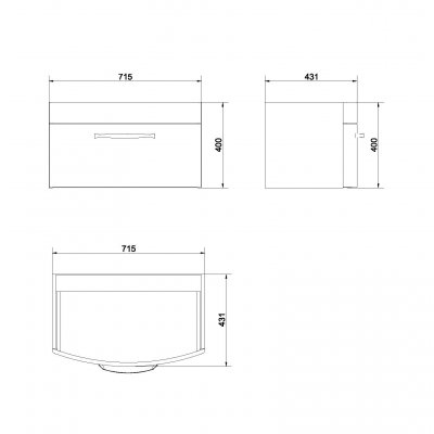 Cersanit Pure szafka 80 cm podumywalkowa wisząca biała S910-007