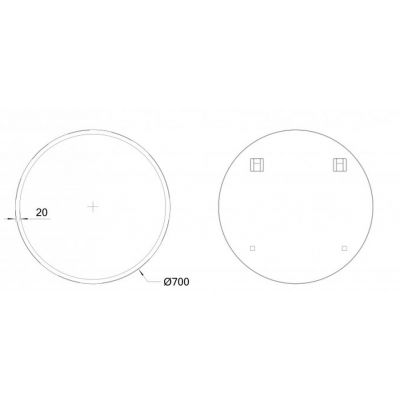 Dubiel Vitrum Ring 2 lustro łazienkowe 70 cm okrągłe czarny mat