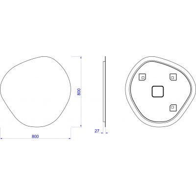 Dubiel Vitrum Indiana lustro 80x80 cm z oświetleniem