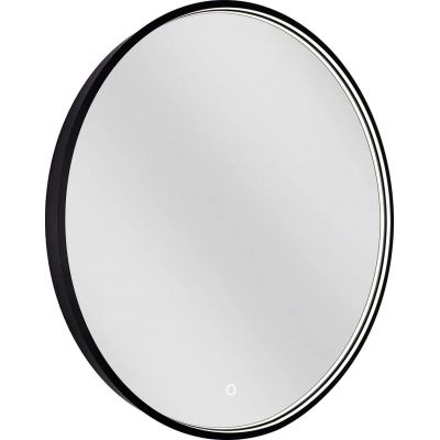 Dubiel Vitrum Coco lustro 70 cm okrągłe z oświetleniem czarne