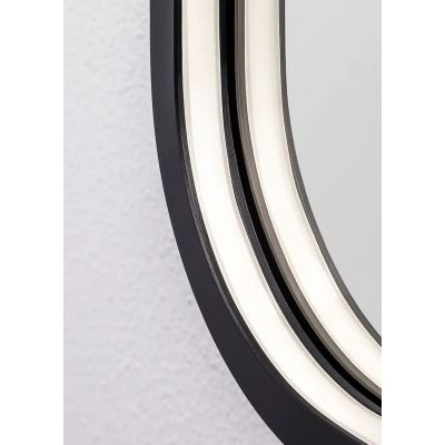 Dubiel Vitrum Coco lustro 70 cm okrągłe z oświetleniem czarne