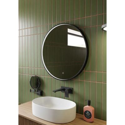 Dubiel Vitrum Coco lustro 70 cm okrągłe z oświetleniem czarne