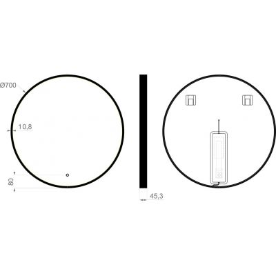 Dubiel Vitrum Coco lustro 70 cm okrągłe z oświetleniem czarne
