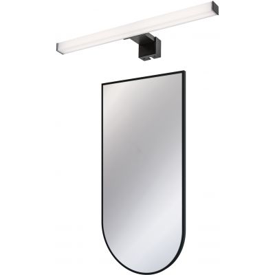 Zestaw Deante Silia lustro 50x100 cm z kinkietem Rabalux Oliro 1x6 W czarny (ADIN851, 75051)