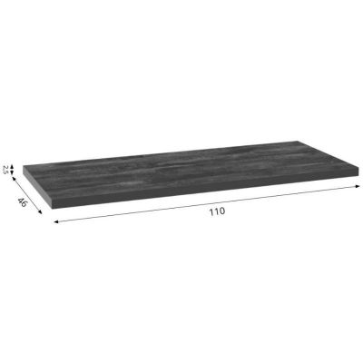 Defra Uni blat naszafkowy 110x46 cm czarny beton 125-F-11003