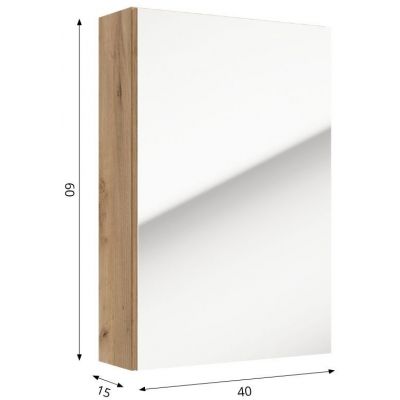 Defra Salsa szafka E40 40x15x60 cm z lustrem dąb craft złoty 242-E-04003