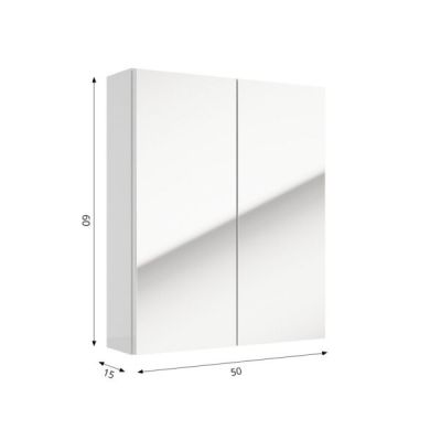 Defra Salsa E50 szafka 50x15x60 cm z lustrem biały połysk 242-E-05009