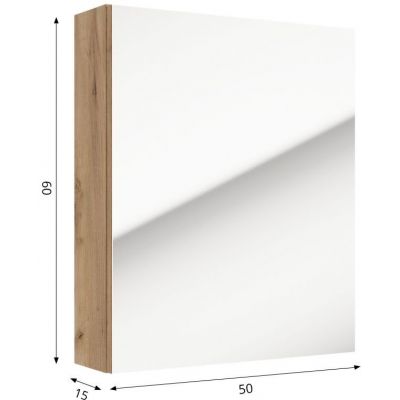 Defra Salsa szafka E50 50x15x60 cm z lustrem dąb craft złoty  242-E-05010