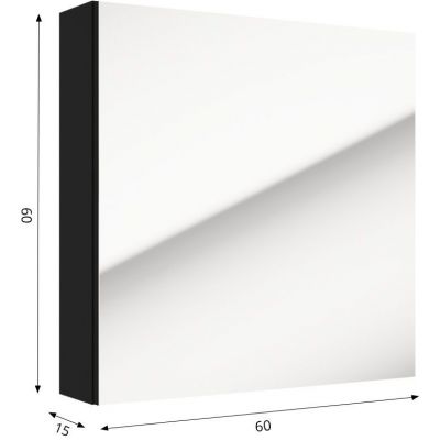 Defra Salsa szafka E60 60x15x60 cm z lustrem czarny mat 242-E-06008