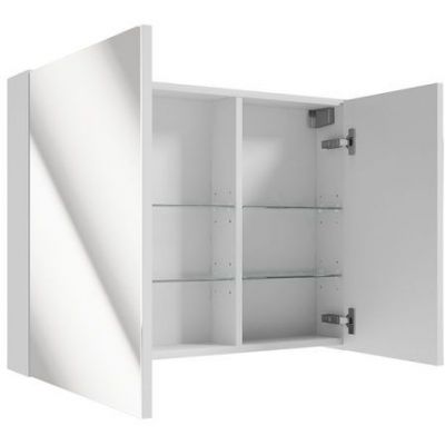 Defra Salsa szafka E80 80x15x60 cm z lustrem biały połysk 242-E-08001