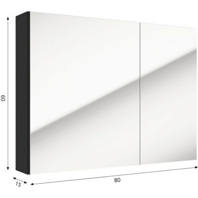 Defra Salsa szafka E80 80x15x60 cm z lustrem czarny mat 242-E-08002