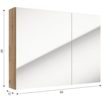 Defra Salsa szafka E80 80x15x60 cm z lustrem dąb craft złoty 242-E-08003