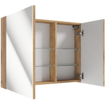 Defra Salsa szafka E80 80x15x60 cm z lustrem dąb craft złoty 242-E-08003