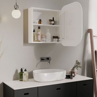 Defra Mo-re szafka 60x15x60 cm z lustrem biały mat 291-E-06001