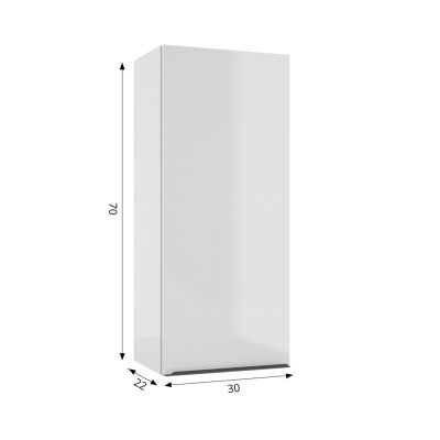 Defra Nino C30 szafka 30x22x70 cm boczna wisząca biały połysk 304-C-03002