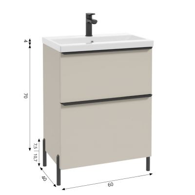 Defra Nino D60 szafka 60x40x70 cm podumywalkowa stojąca kaszmir mat 304-D-06005