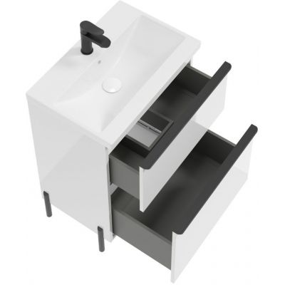 Defra Nino D60 szafka 60x40x70 cm podumywalkowa stojąca biały połysk 304-D-06006