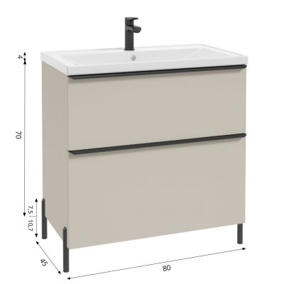 Defra Nino D80 szafka 80x45x70 cm podumywalkowa stojąca kaszmir mat 304-D-08002