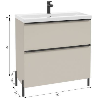 Defra Nino D80 szafka 80x40x70 cm podumywalkowa stojąca kaszmir mat 304-D-08005