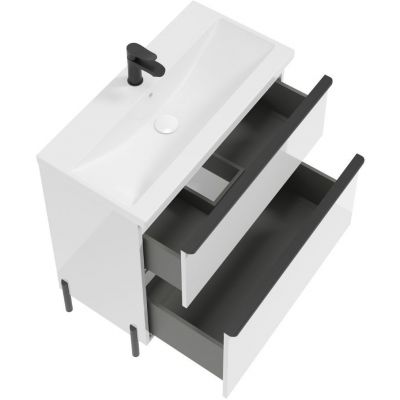 Defra Nino D80 szafka 80x40x70 cm podumywalkowa stojąca biały połysk 304-D-08006