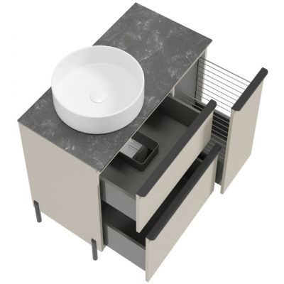 Defra Nino D90 szafka 90x45x70 cm podumywalkowa lewa stojąca kaszmir mat 304-D-09003