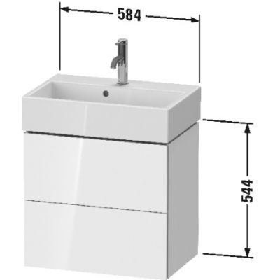 Duravit L-Cube szafka 58,4 cm podumywalkowa wisząca biały mat LC621901818