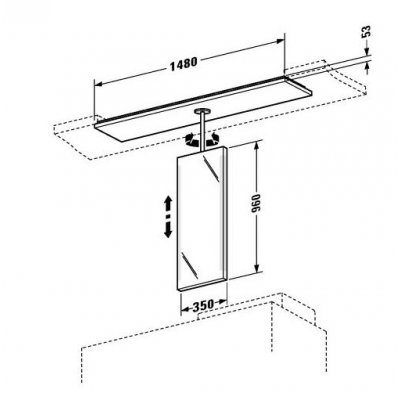 Duravit 2nd floor lustro sufitowe z oświetleniem biały wysoki połysk 2F9638.85