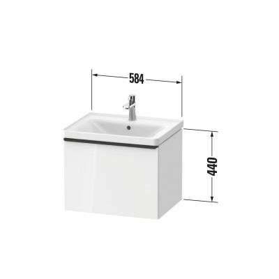 Duravit D-Neo szafka 58,4x45,2x44 cm podumywalkowa wisząca szara DE4249004220000