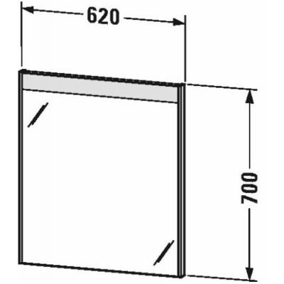 Duravit Brioso lustro 62x70 cm z oświetleniem LED biały mat BR700101818