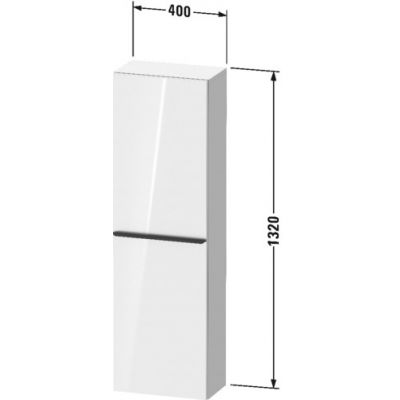Duravit D-Neo szafka 132 cm półwysoka wisząca prawa biały wysoki połysk DE1318R2222