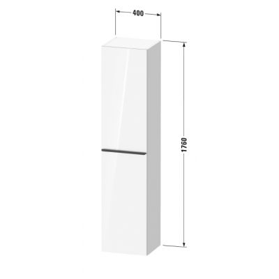 Duravit D-Neo szafka 40x36x176 cm boczna wisząca biała DE1328R10180000