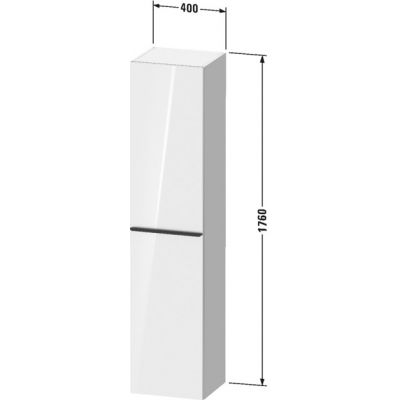Duravit D-Neo szafka 176 cm wysoka wisząca prawa biały wysoki połysk DE1328R2222