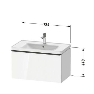 Duravit D-Neo szafka 78,4x45,2x44 cm podumywalkowa wisząca szara DE4255010070000 