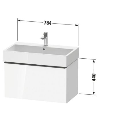 Duravit D-Neo szafka 78,4x44,2x44 cm podumywalkowa wisząca biały mat DE4273004180000
